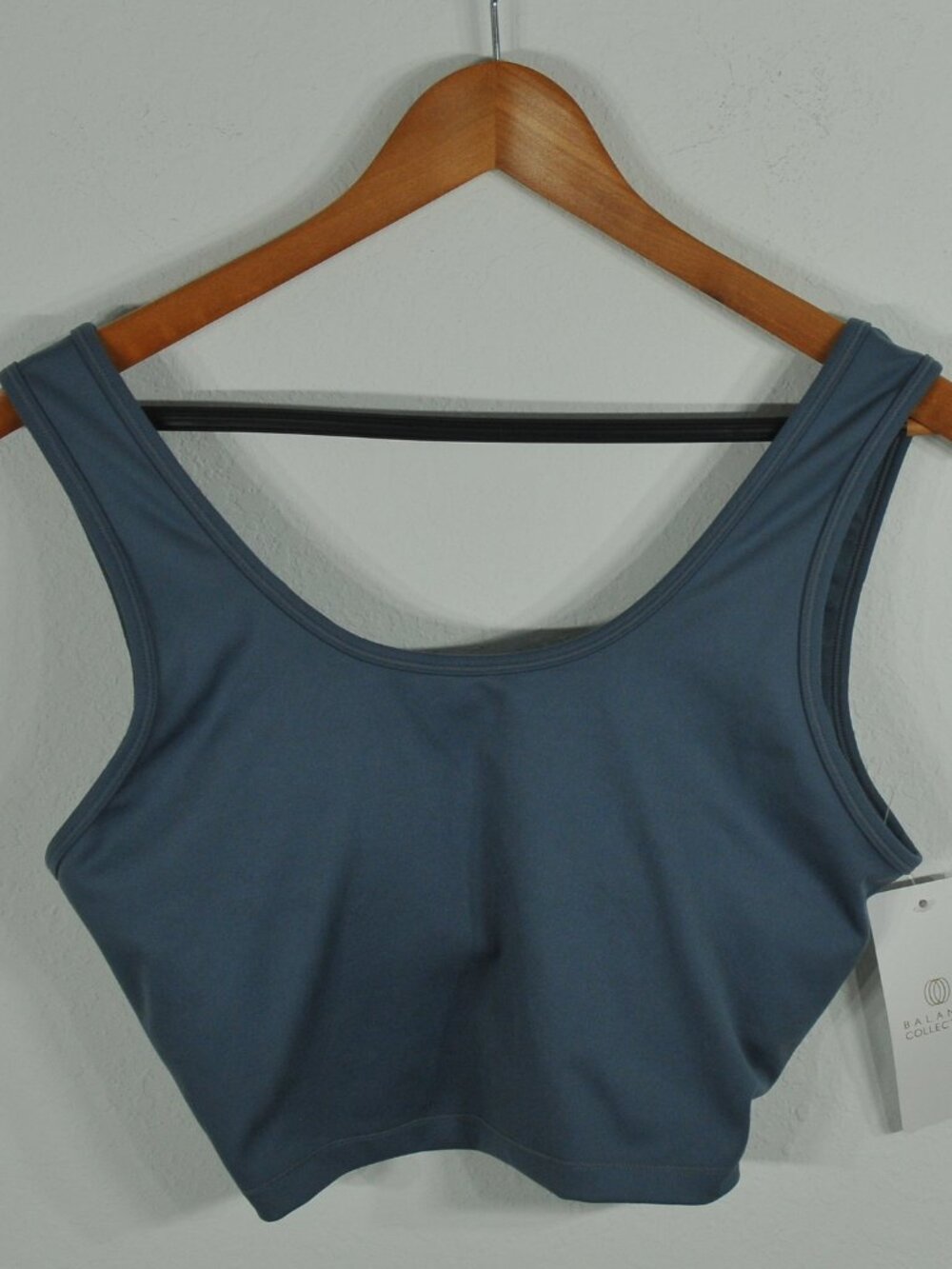 Balance Collection Layla long bra XL removable cup pads blue NWT